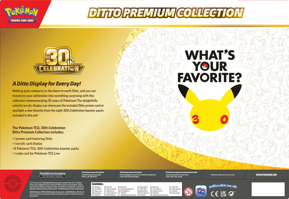 Pokémon TCG: 30th Celebration Ditto Premium Collection (PRE ORDER)!!