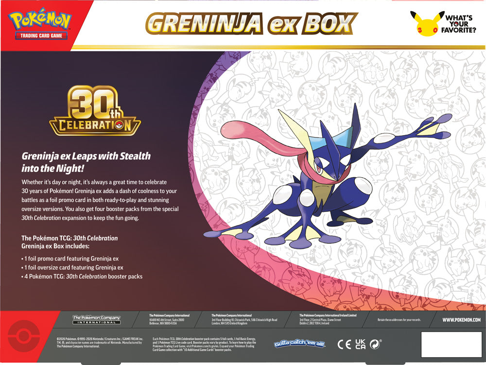 Pokemon TCG: 30th Celebration Sylveon ex Box / Greninja ex Box (PRE ORDER)!!