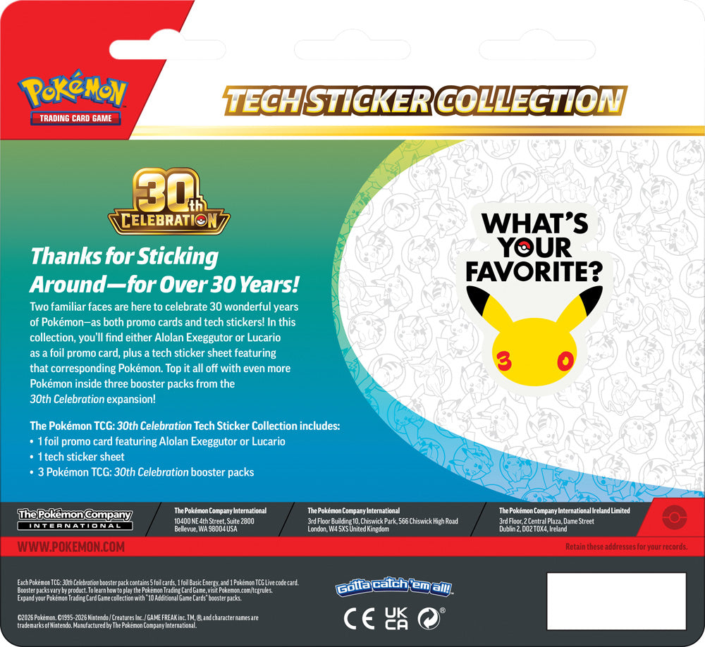 Pokémon TCG: 30th Celebration Tech Sticker Collection (PRE ORDER)!!