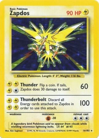 Zapdos - Base Set: Unlimited - 16/102