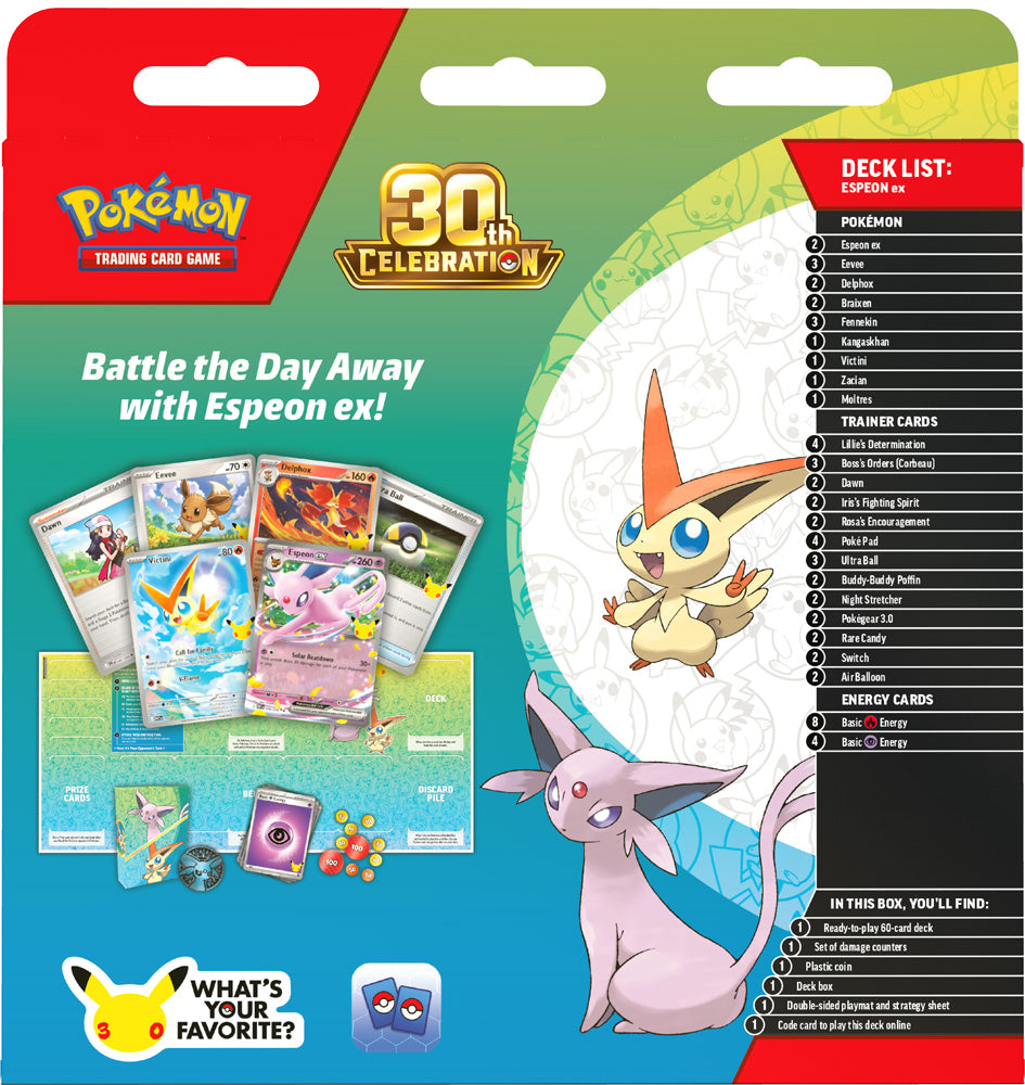 Pokémon TCG: 30th Celebration Battle Deck— Espeon ex / Umbreon ex (PRE ORDER)!!