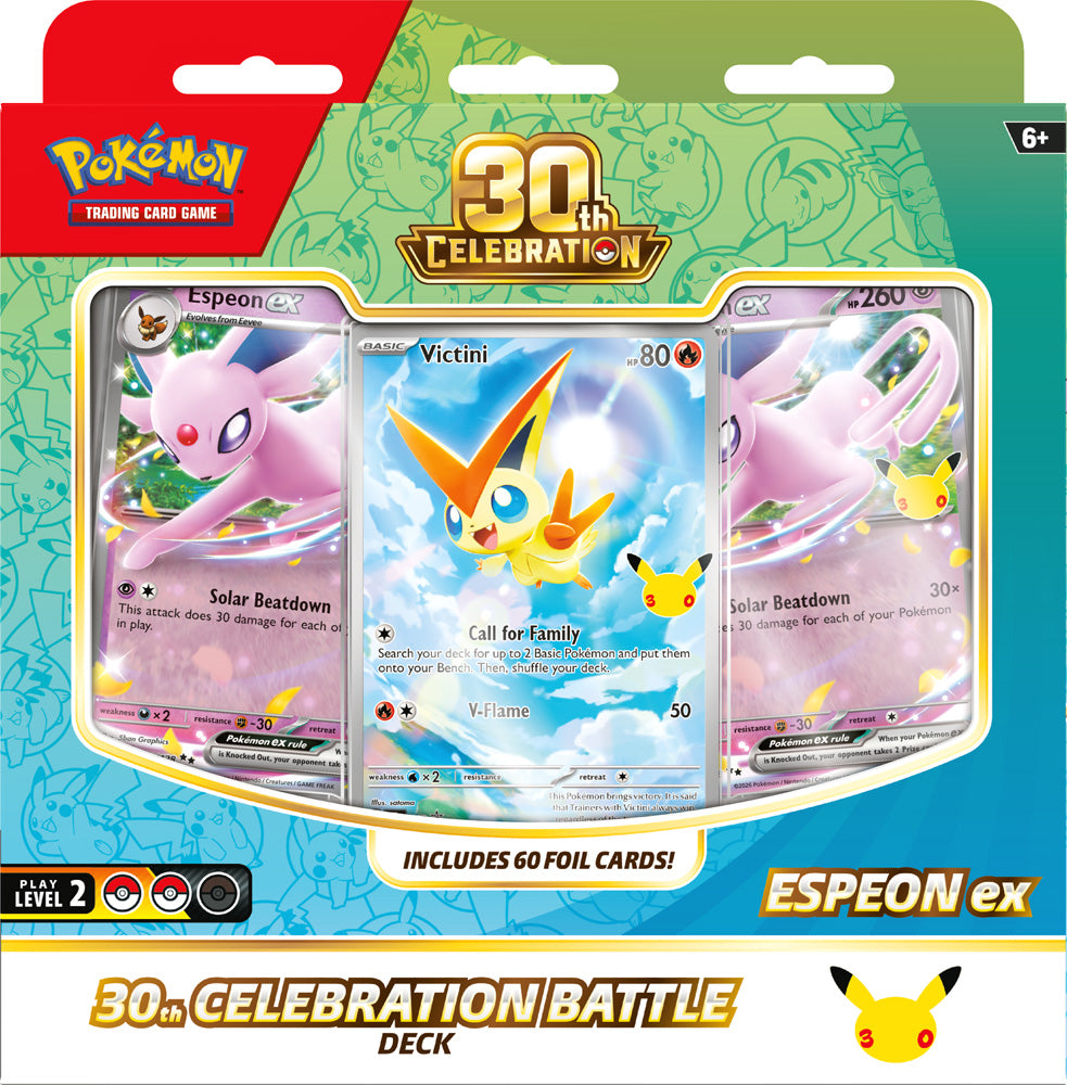 Pokémon TCG: 30th Celebration Battle Deck— Espeon ex / Umbreon ex (PRE ORDER)!!
