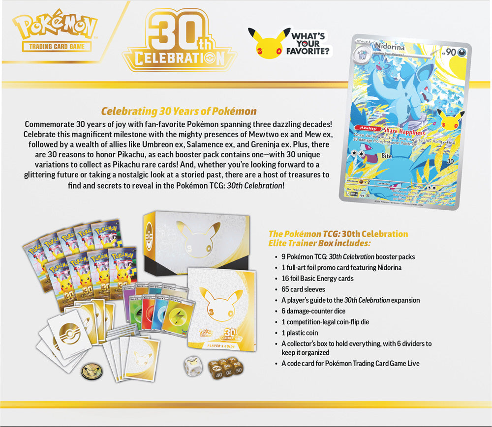 Pokémon TCG: 30th Celebration Elite Trainer Box (PRE ORDER)!!