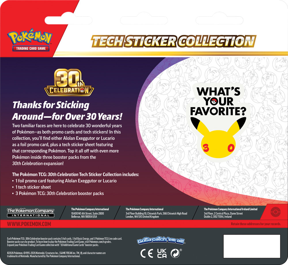 Pokémon TCG: 30th Celebration Tech Sticker Collection (PRE ORDER)!!