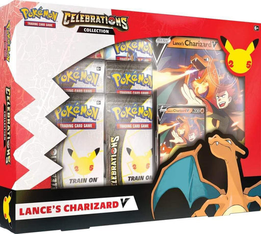 POKÉMON TCG: Celebrations Collections – V Box (Lance’s Charizard V OR Dark Sylveon V)